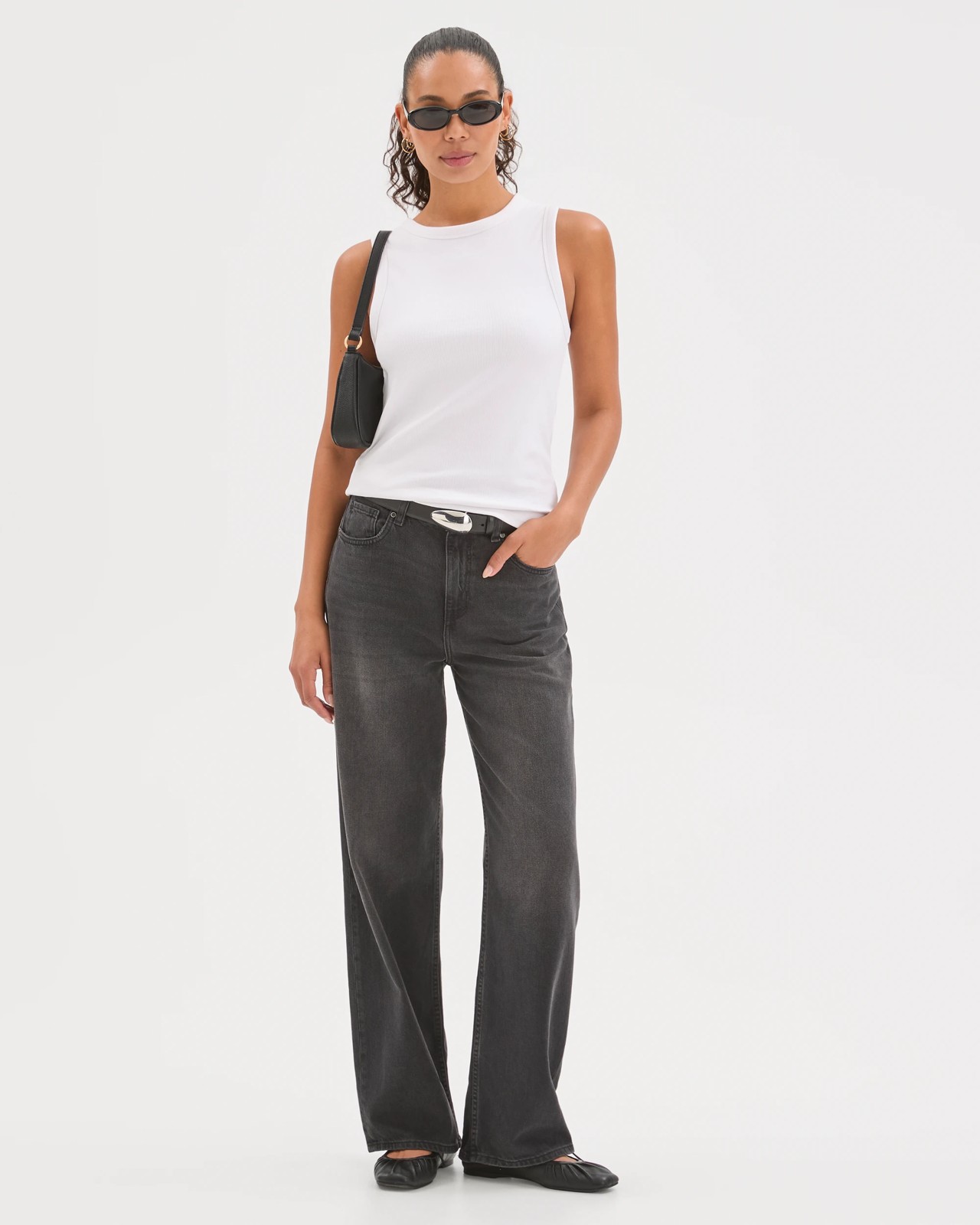 Australian Cotton Ribbed Tank Top - White 2 of 6