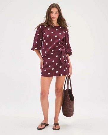 Petites European Linen Wrap Mini Skort