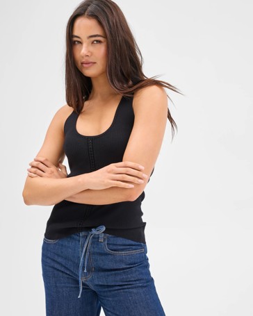 Stitch Detail Knit Tank Top - Lily Loves