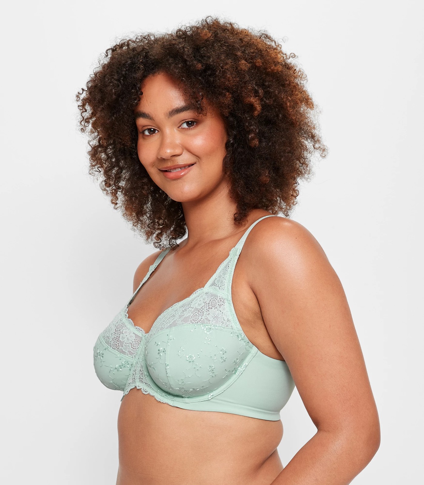 Buy A-GG Pastel Blue Recycled Lace Full Cup Non Padded Bra - 36B, Bras