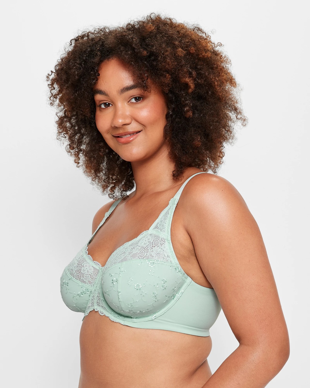 Buy A-GG Pastel Blue Recycled Lace Full Cup Non Padded Bra - 36B, Bras