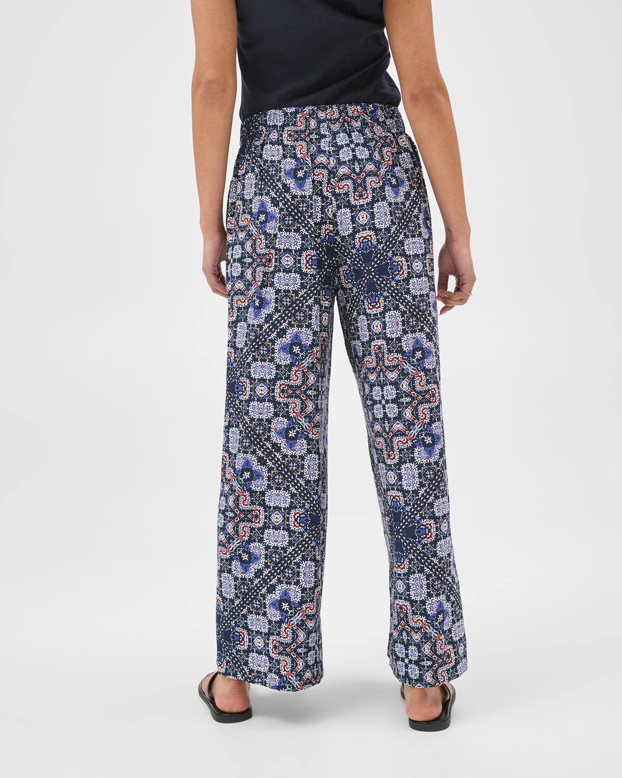 Print Tie Front Pants - Tile Print 6 of 6