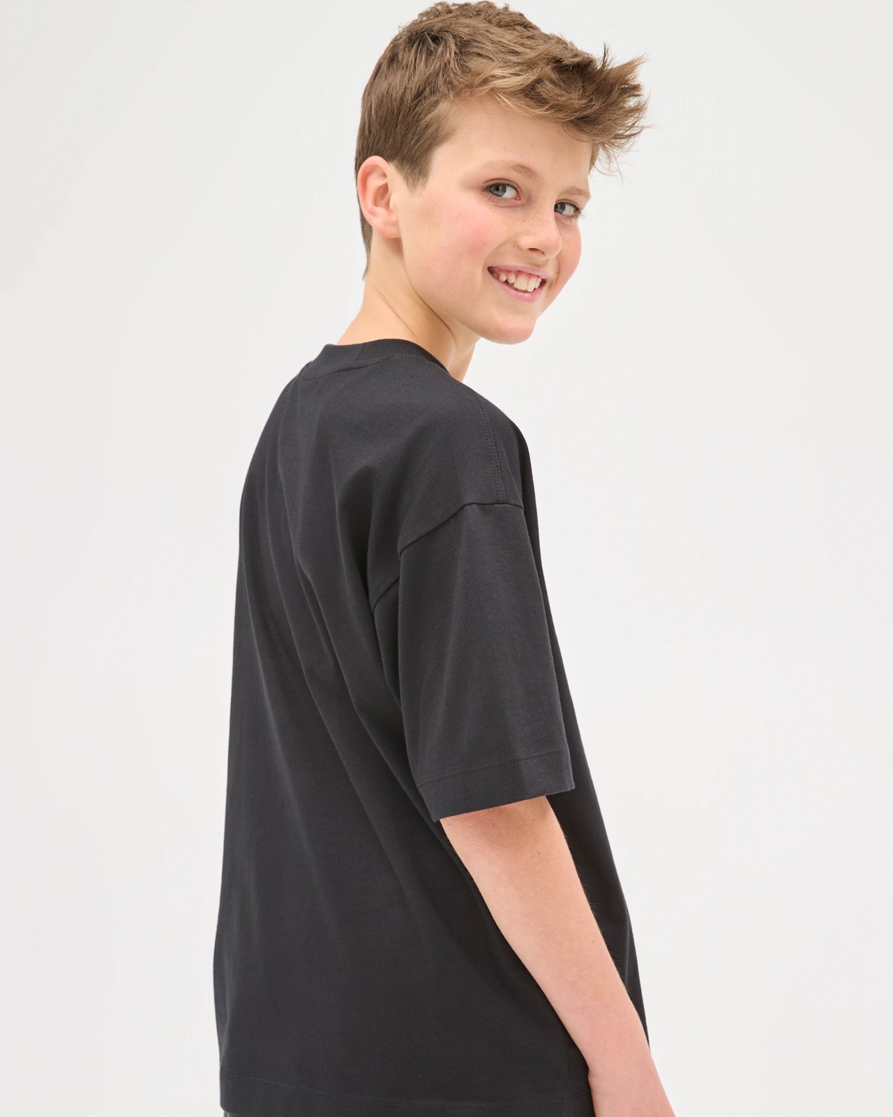 Australian Cotton Oversized Plain T-Shirt - Black 3 of 6