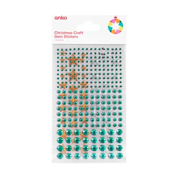 3 Pack Christmas Craft Gem Stickers - Anko