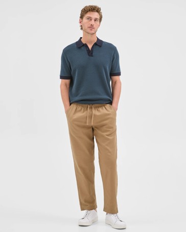 Australian Cotton Tonal Knit Polo Top