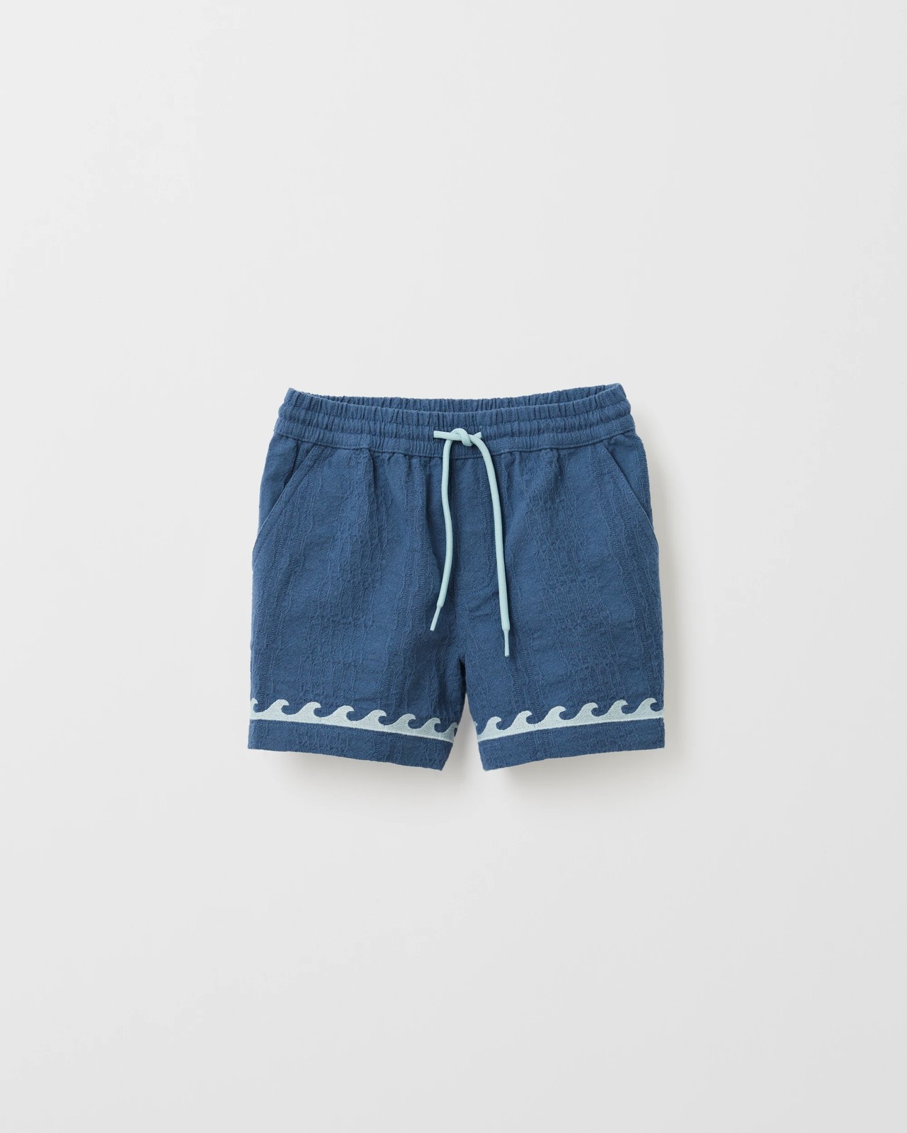 Cotton Rich Textured Volley Shorts - Navy 5 of 6