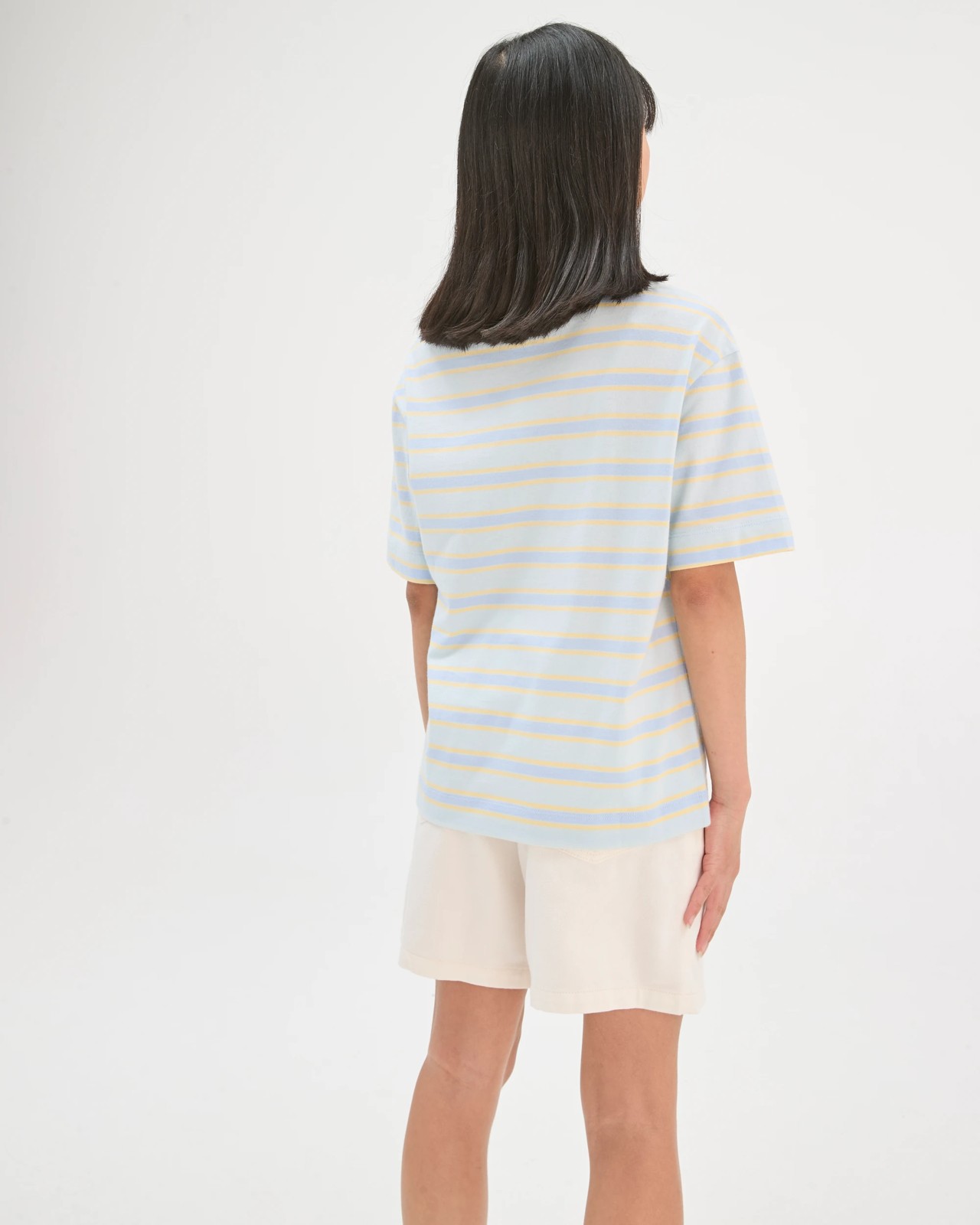 Australian Cotton Oversized T-Shirt - Stripe Endless Blue 5 of 5