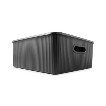 19L Ribbed Container, Black - Anko