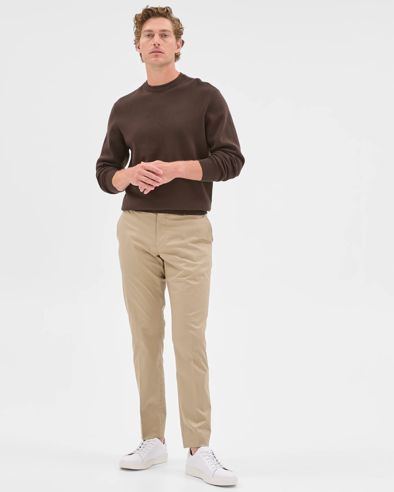 Preview Australian Cotton Tailored Slim Chino Pants - Stone 4 of 5