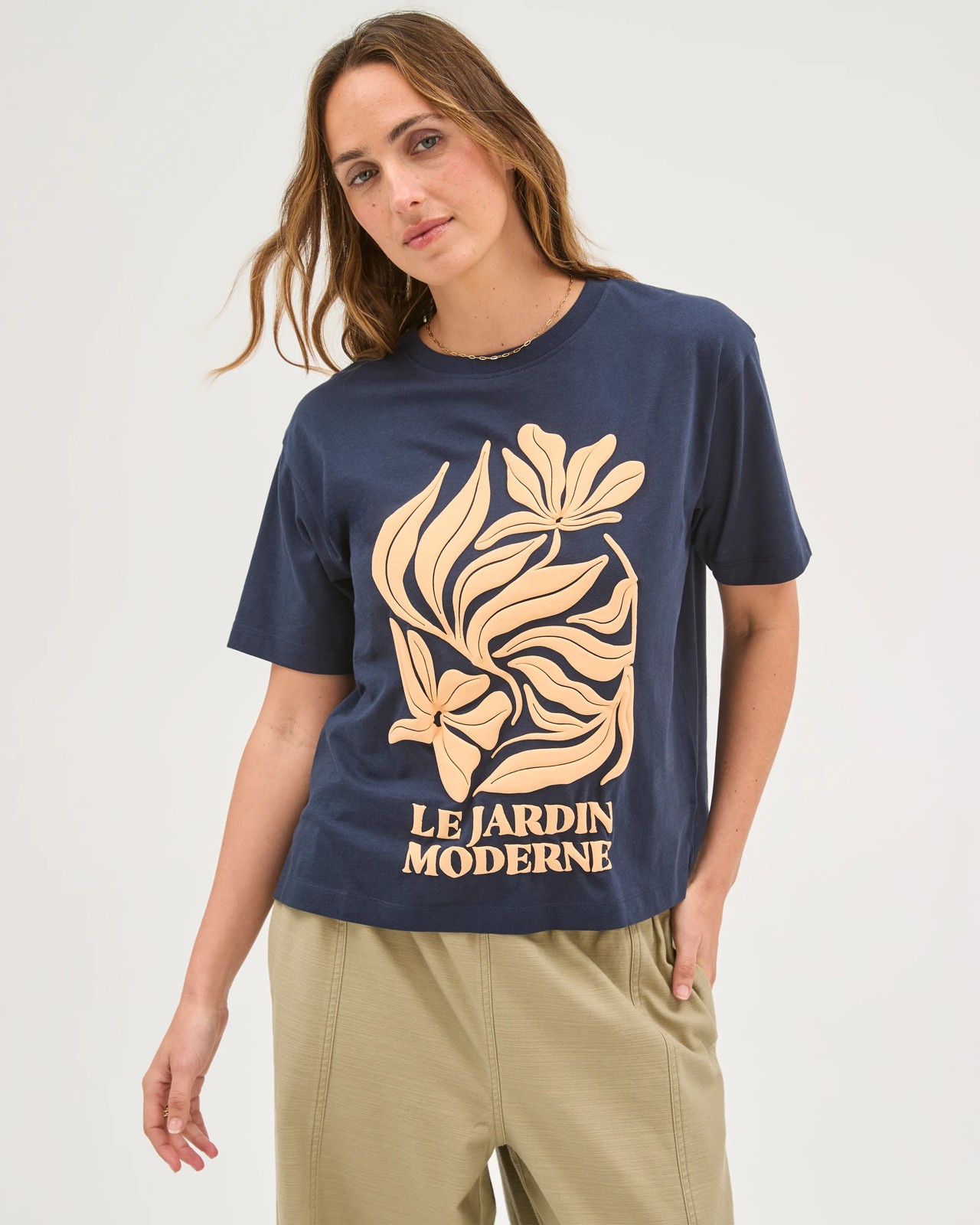 Australian Cotton Boxy Print T-Shirt - Jardin 2 of 6