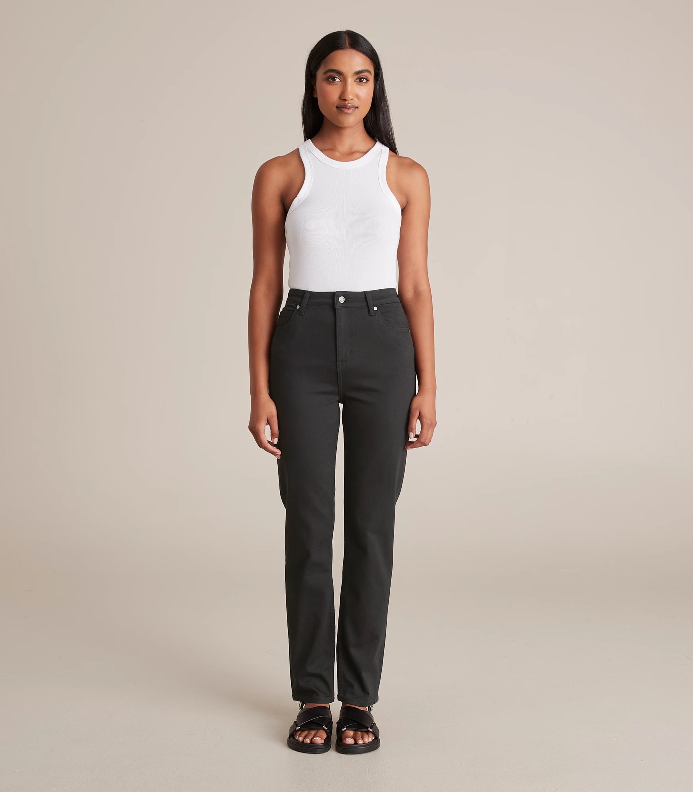 Alexa Straight High Rise Full Length Denim Jeans - Stay Black | Target ...