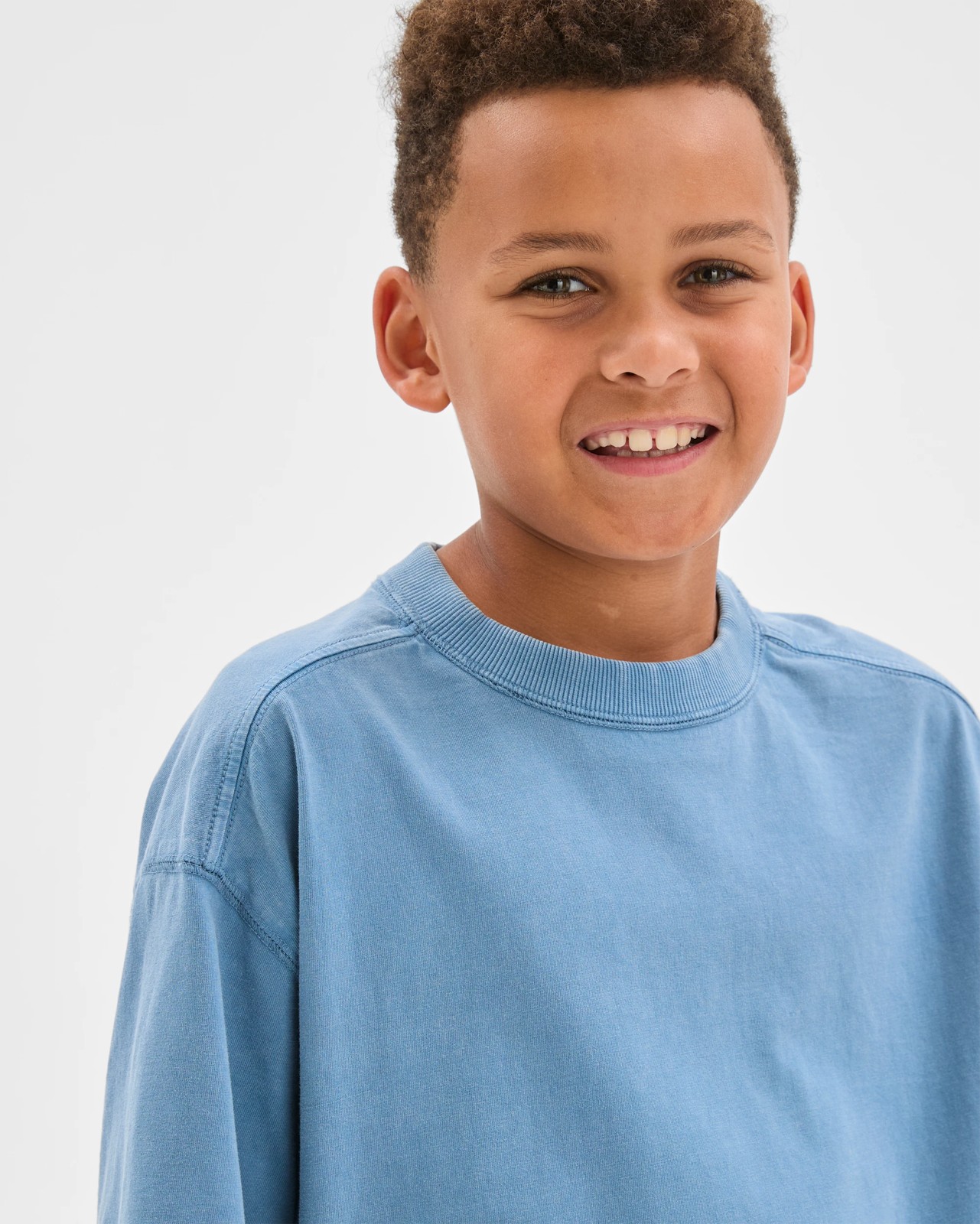 Australian Cotton Oversized Washed T-Shirt - Blue 3 of 6