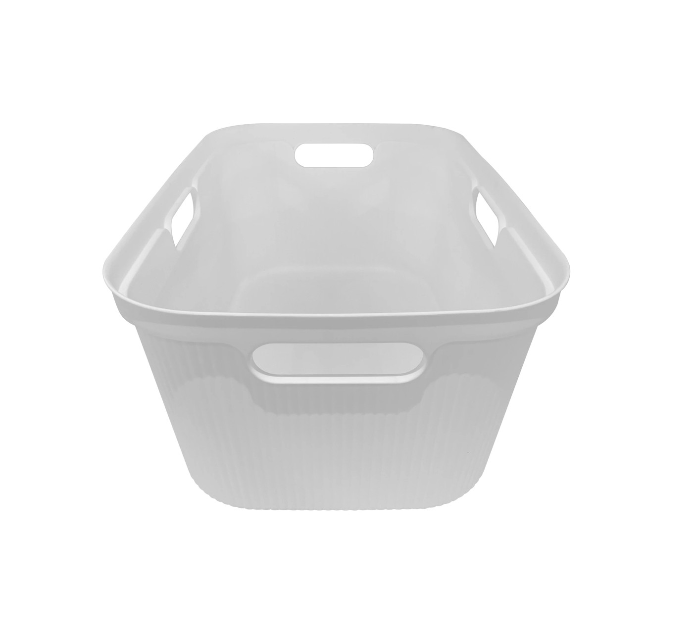 Anko Ribbed Laundry Basket - White 4 of 5