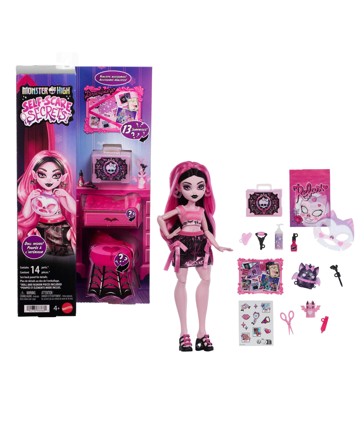 14 Piece Monster High Self-Scare Secrets Draculaura Fashion Doll and Accessories Set
