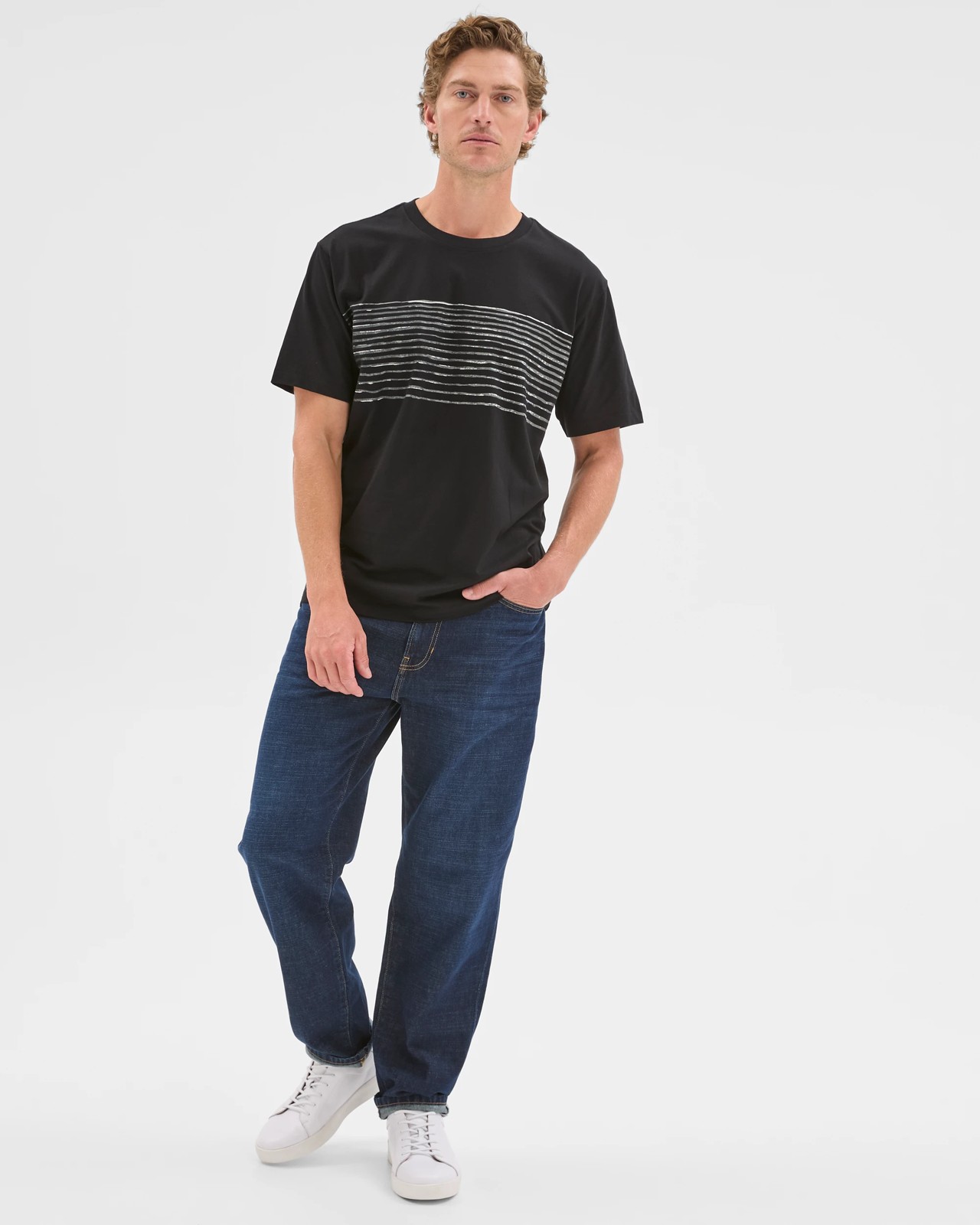 Australian Cotton Frequency Print T-Shirt  - Black 2 of 6