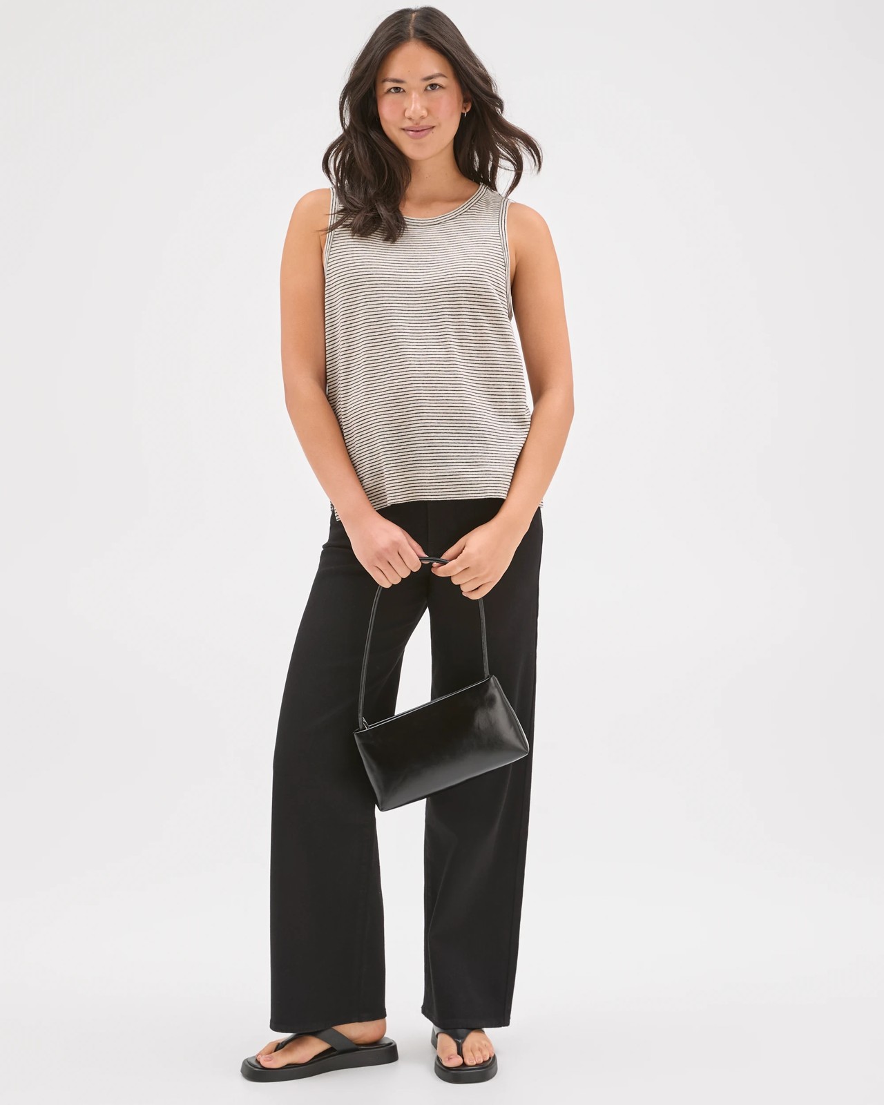 Linen Blend Relaxed Tank Top - Multi Stripe 2 of 5