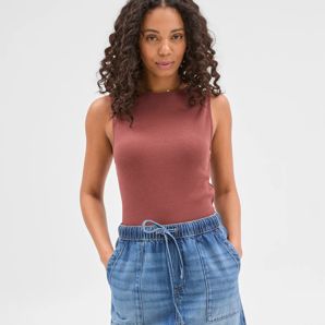 Denim Pull On Mini Skirt