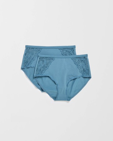 Australian Cotton and Lace 2 Pack Full Briefs
