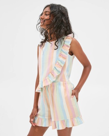 Woven Frill Hem Shorts