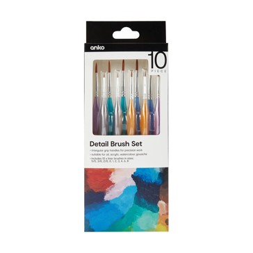 10 Piece Detail Brush Set - Anko