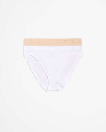 2 Pack Seamfree Embossed Bikini Briefs - Lily Loves
