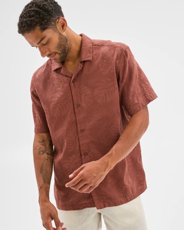 Australian Cotton Jacquard Floral Print Shirt