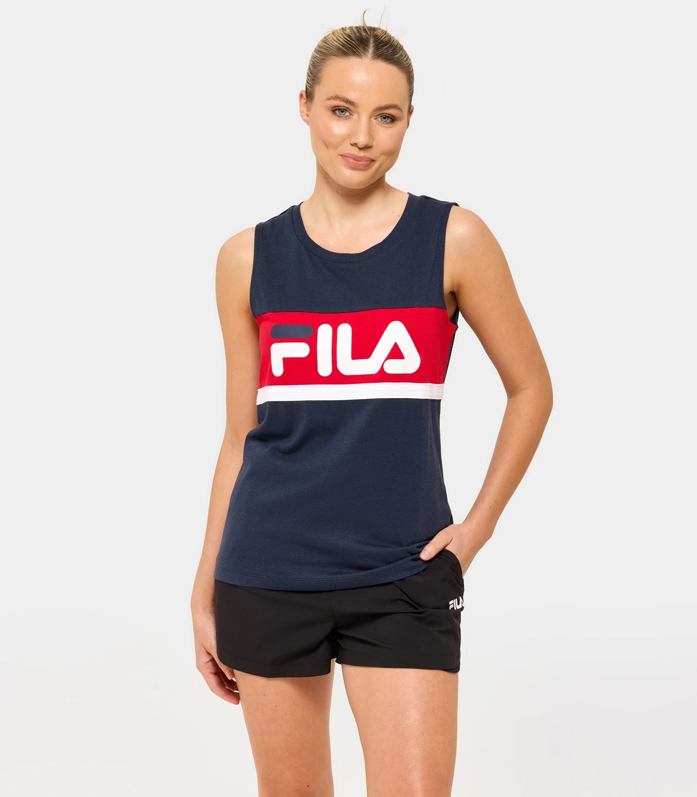 Luisa Spliced Tank Top Fila Sapphire Navy Target Australia