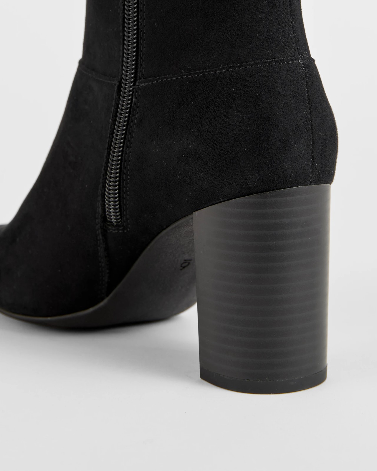 Crystal Extra Long Block Heel Boot - Black 3 of 3