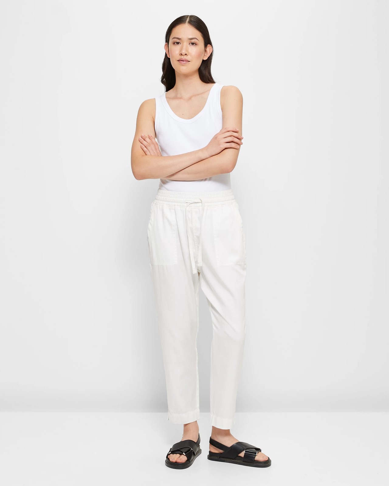 Garment Dyed Pants - White | Target Australia