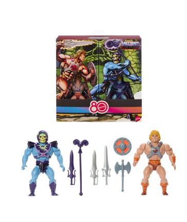 Masters of the Universe Origins Mattel 80th Anniversary Retro Punching He-Man and Skeletor