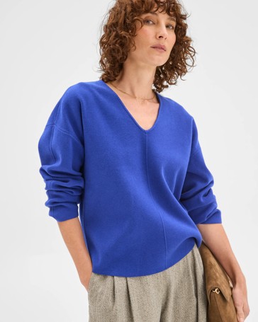 Preview Australian Cotton Blend Polished V-Neck Jumper
