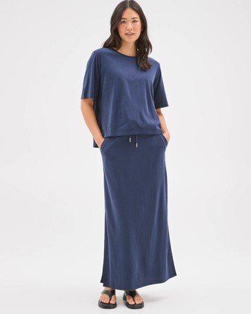 Relaxed Drape Maxi Skirt