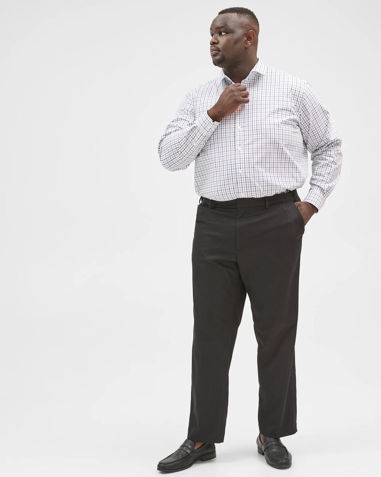 Plus Size Tattersal Check Business Shirt 2 of 6