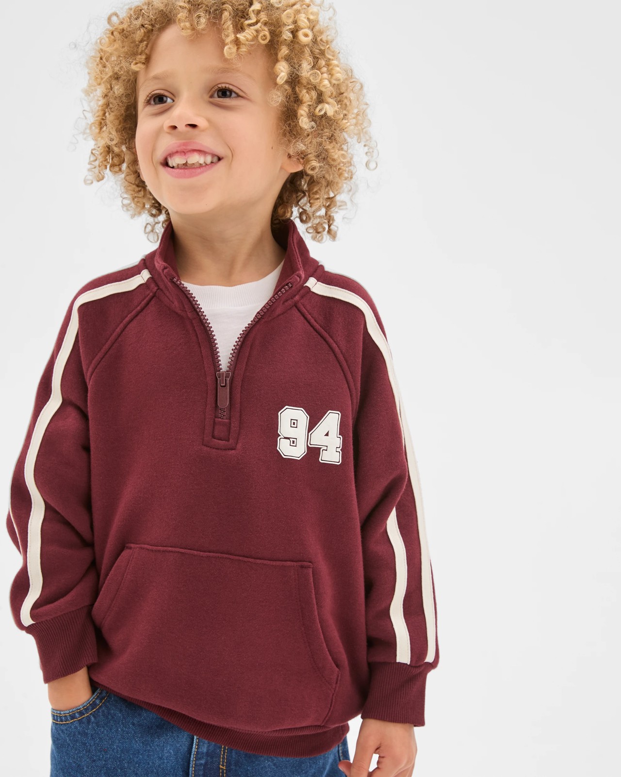 Australian Cotton Blend 1/4 Zip Jumper - Port Royal Burgundy 4 of 5