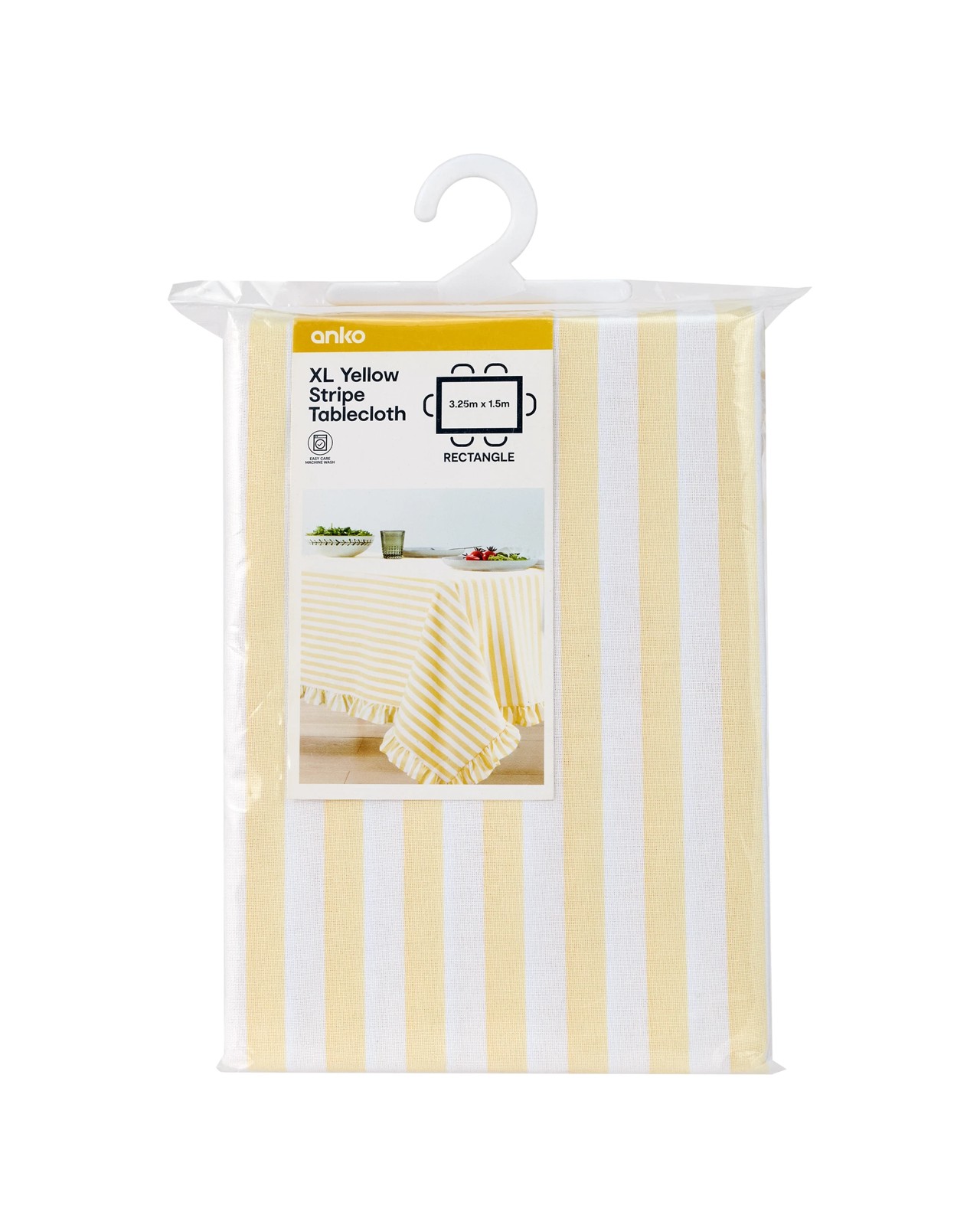 Anko Extra Large Yellow Stripe Tablecloth 5 of 5
