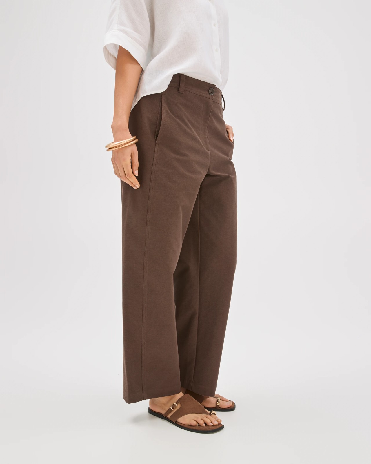 Relaxed Forward Seam Barrel Leg Pants - Coffee Bean 4 of 6