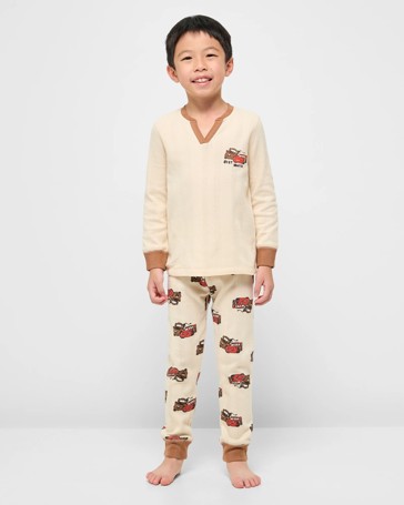 Disney Pixar Cars Australian Cotton Younger Kids Waffle Long Sleeve Pyjama Set
