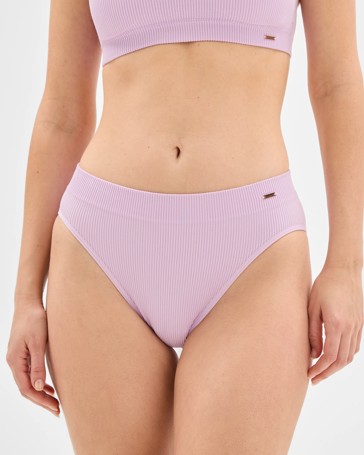 Ribbed Seamfree High Waist Bikini Briefs - Lily Loves