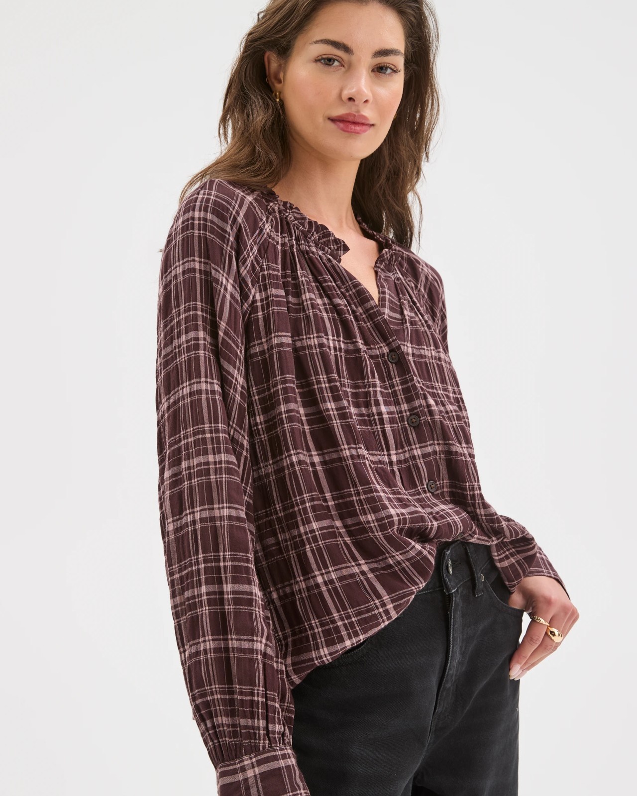 Petites Long Sleeve Tie Cuff Blouse 4 of 5