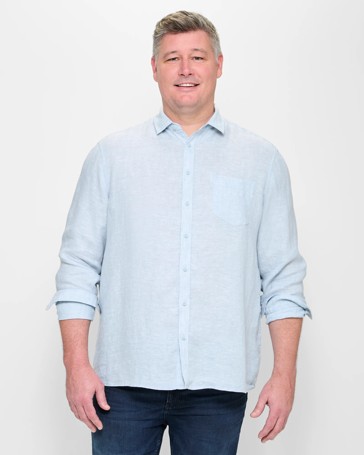 Plus Size Long Sleeve European Linen Shirt