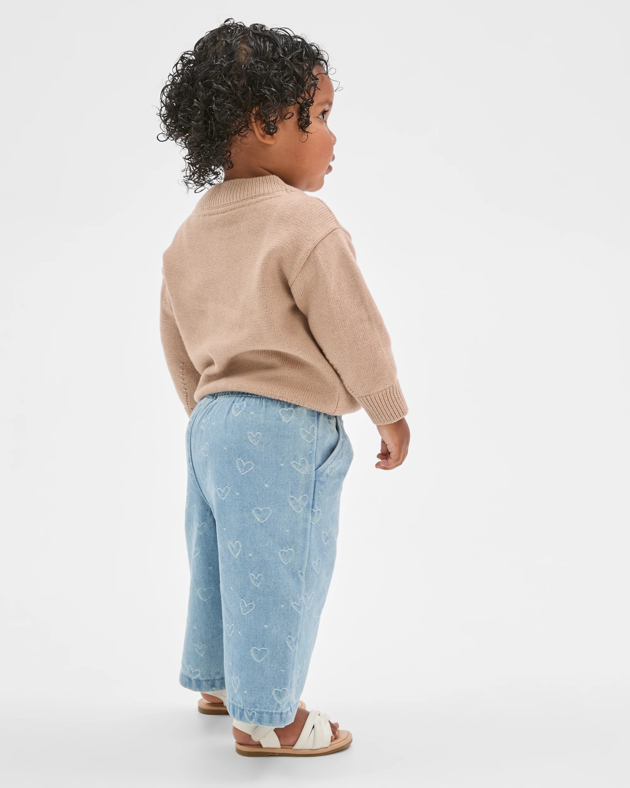 Baby Organic Cotton Chunky Rib Knit Jumper - Puppy Light Taupe 3 of 5