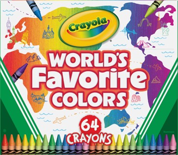 Crayola 64 Pack World's Favourite Colours Crayons