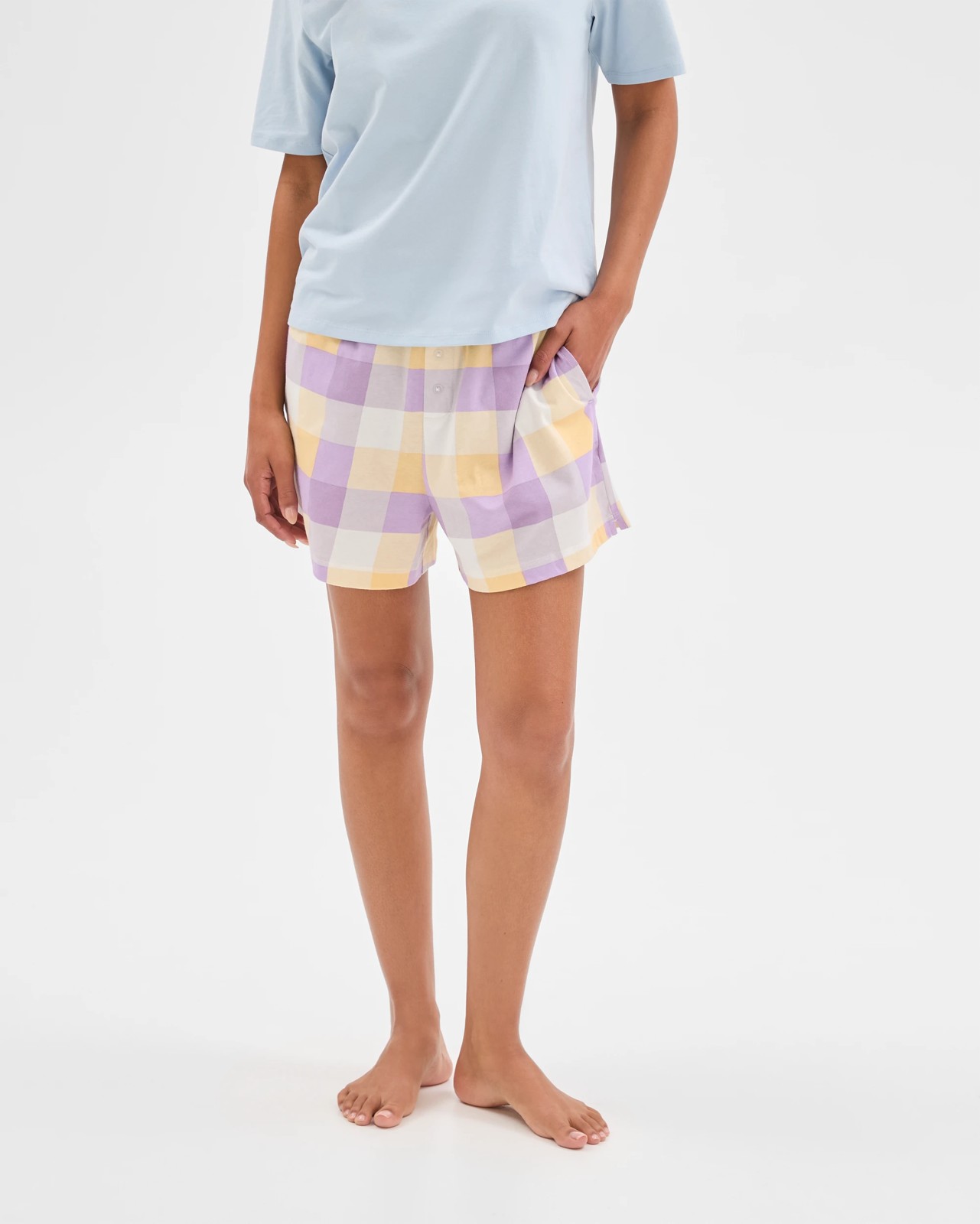 Australian Cotton Jersey Sleep Boxer Shorts - Buffalo Check 4 of 5