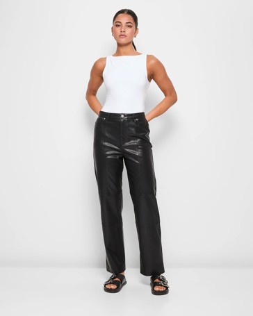 PU Straight Leg Pants - Lily Loves