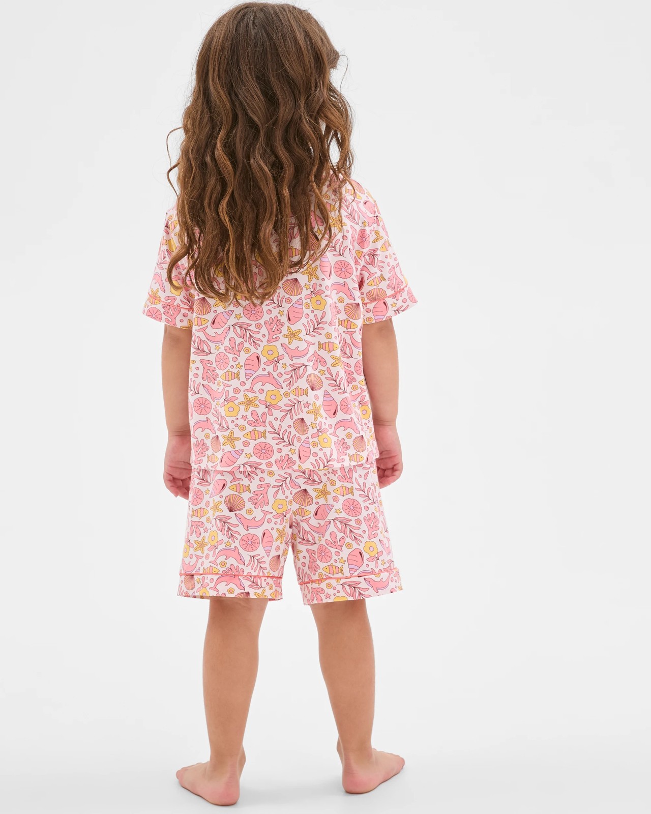 Bamboo Younger Girls Button Through Knit Pyjama Set - Under The Sea 4 of 5