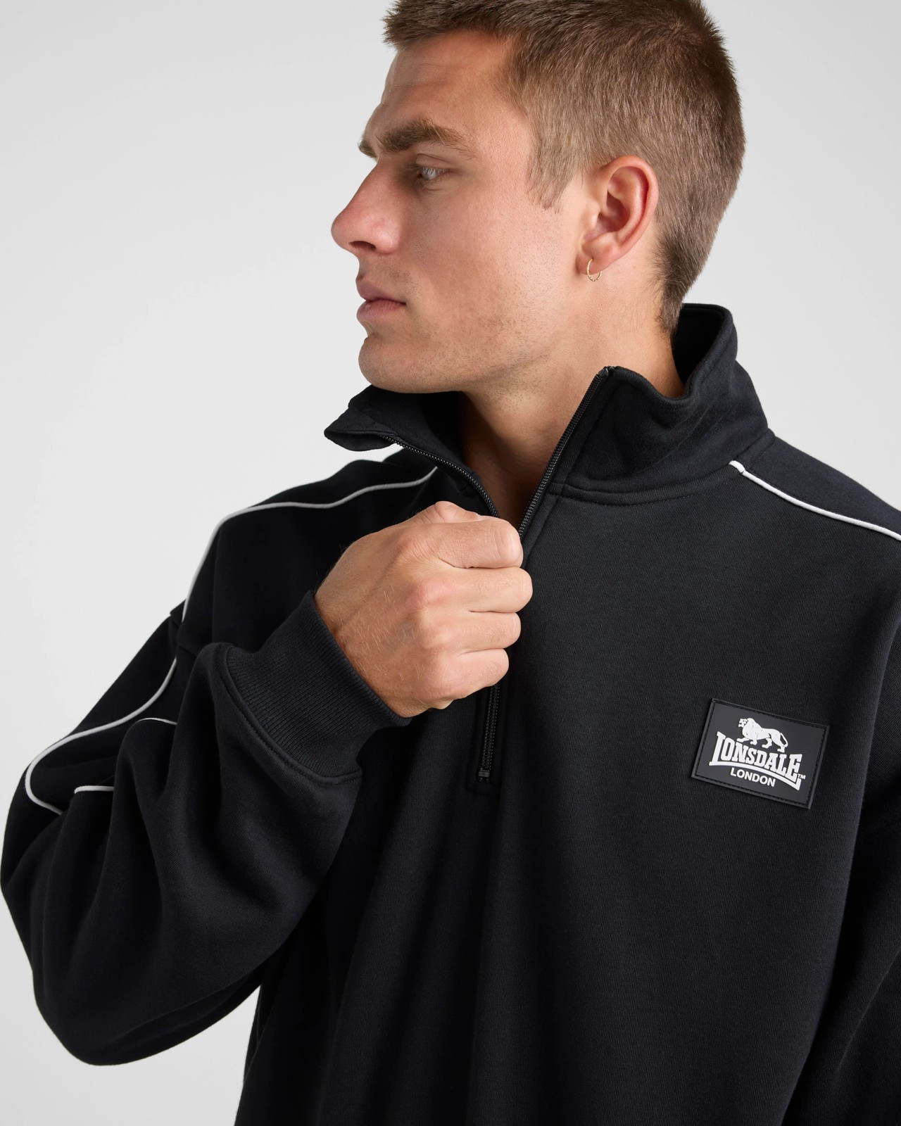 Lonsdale London Relaxed Sport Quarter Zip - Black 3 of 6