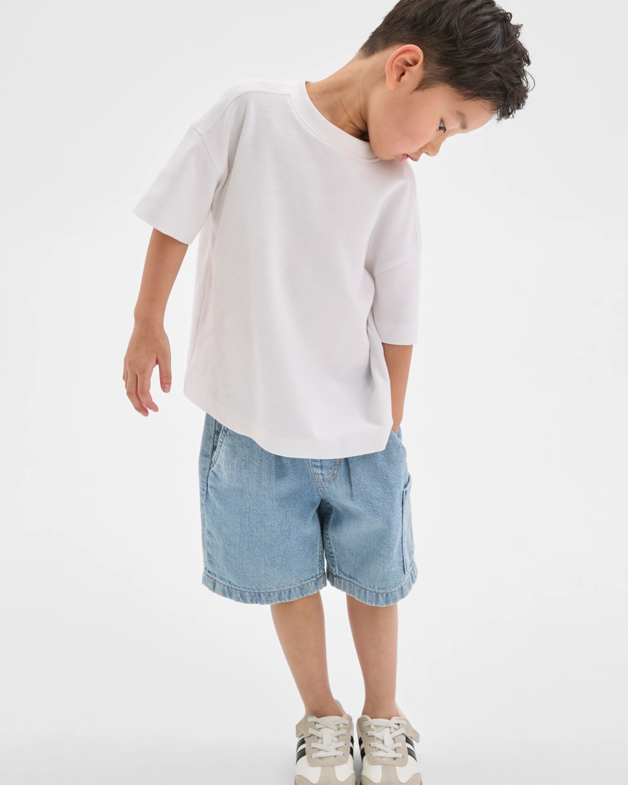 Pull On Denim Volley Shorts - Light Wash 3 of 6
