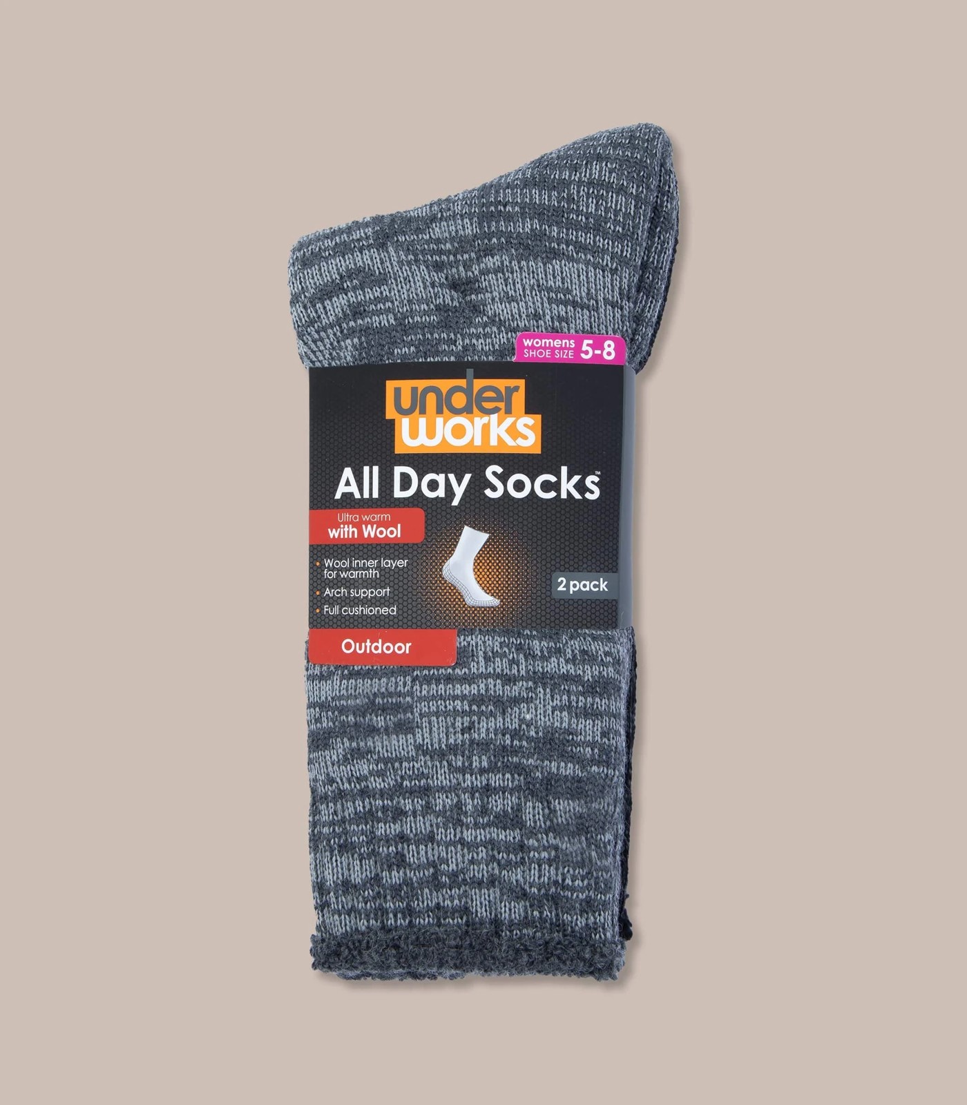 2 Pack Xtra Comfy All Day Crew Socks - Underworks | Target Australia