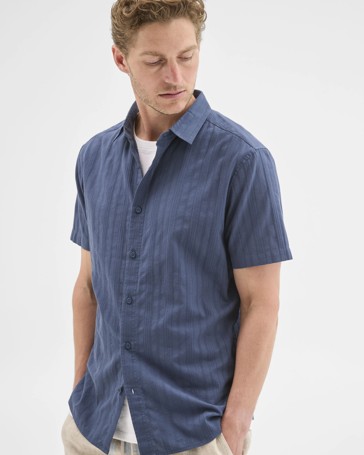 Australian Cotton Short Sleeve Textured Shirt