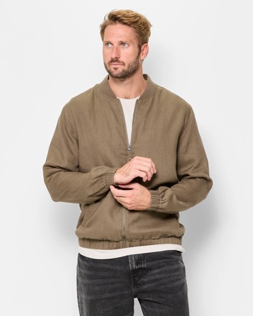 European Linen Bomber Jacket